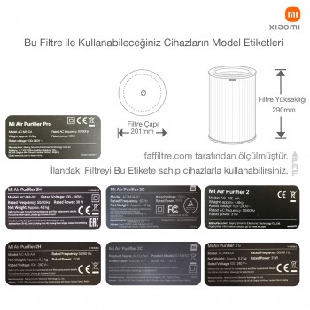 Xiaomi Mi Air Purifier Filtre 2H 2C 2S 3H 3C PRO Orjinal Çipli Rfid Filtre Gri